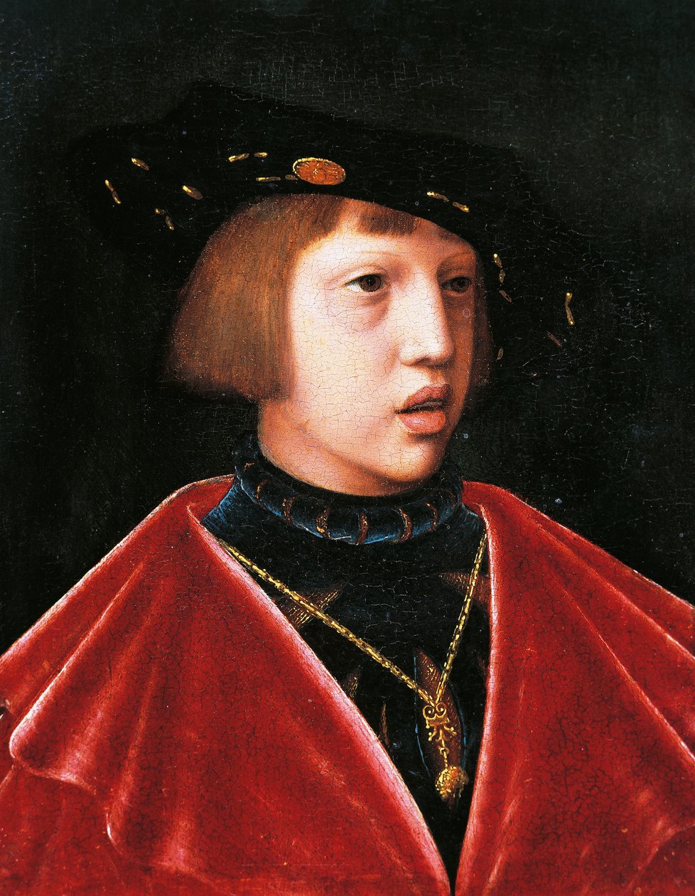 Portret van Karel V als kind door Joos van (attr. to) Cleve