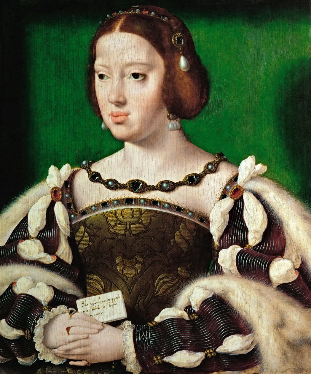 Portret van koningin Eleonora van Oostenrijk door Joos van Cleve