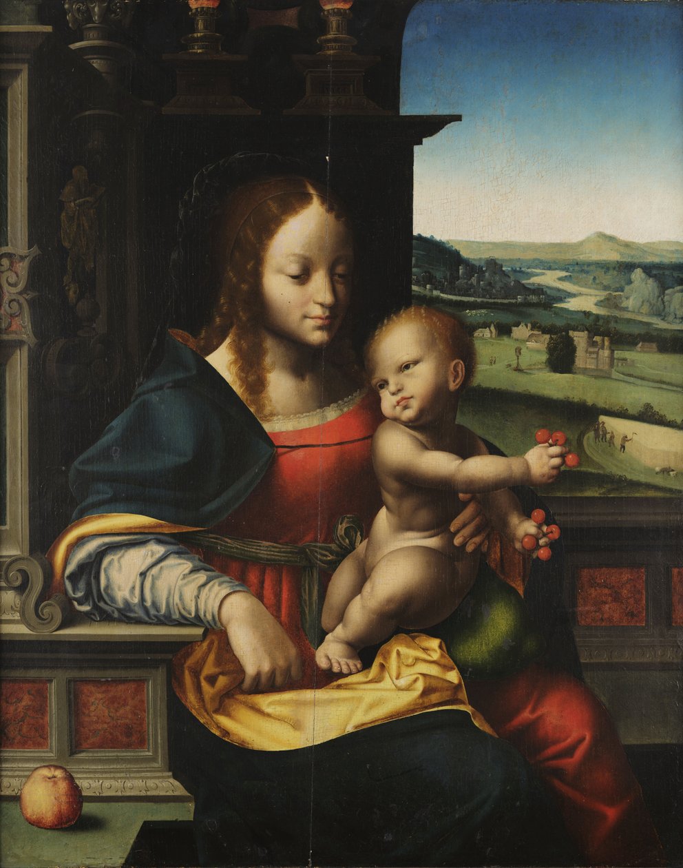 Madonna met kind en fruit door Joos van Cleve