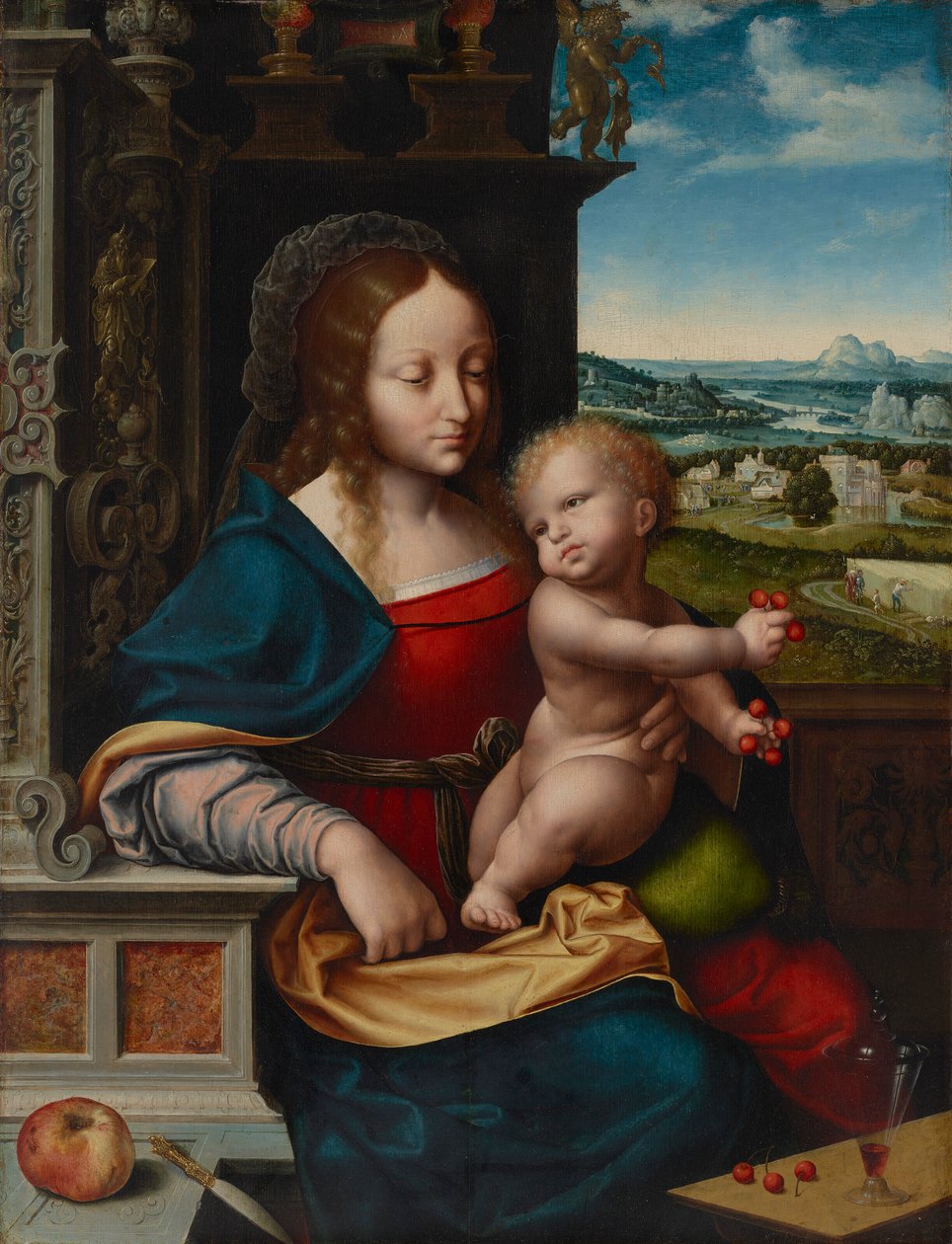 De madonna van de kersen door Joos van Cleve