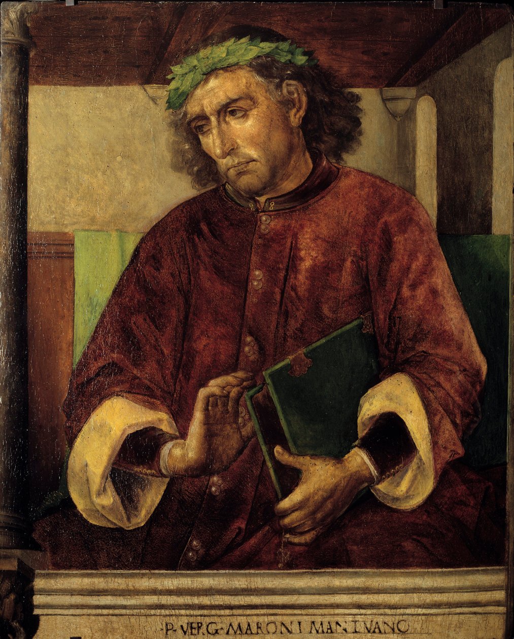 Portret van Vergilius, Romeins dichter en schrijver door Joos van Gent (fl.1460 75)
