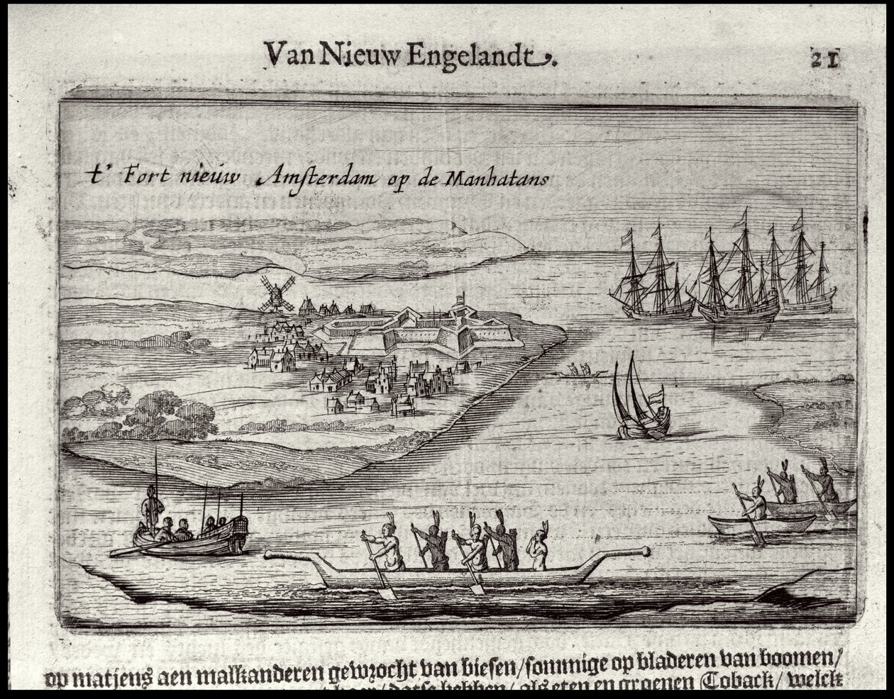 Uitzicht op Nieuw Amsterdam, 1626-28 door Joost Hartgers