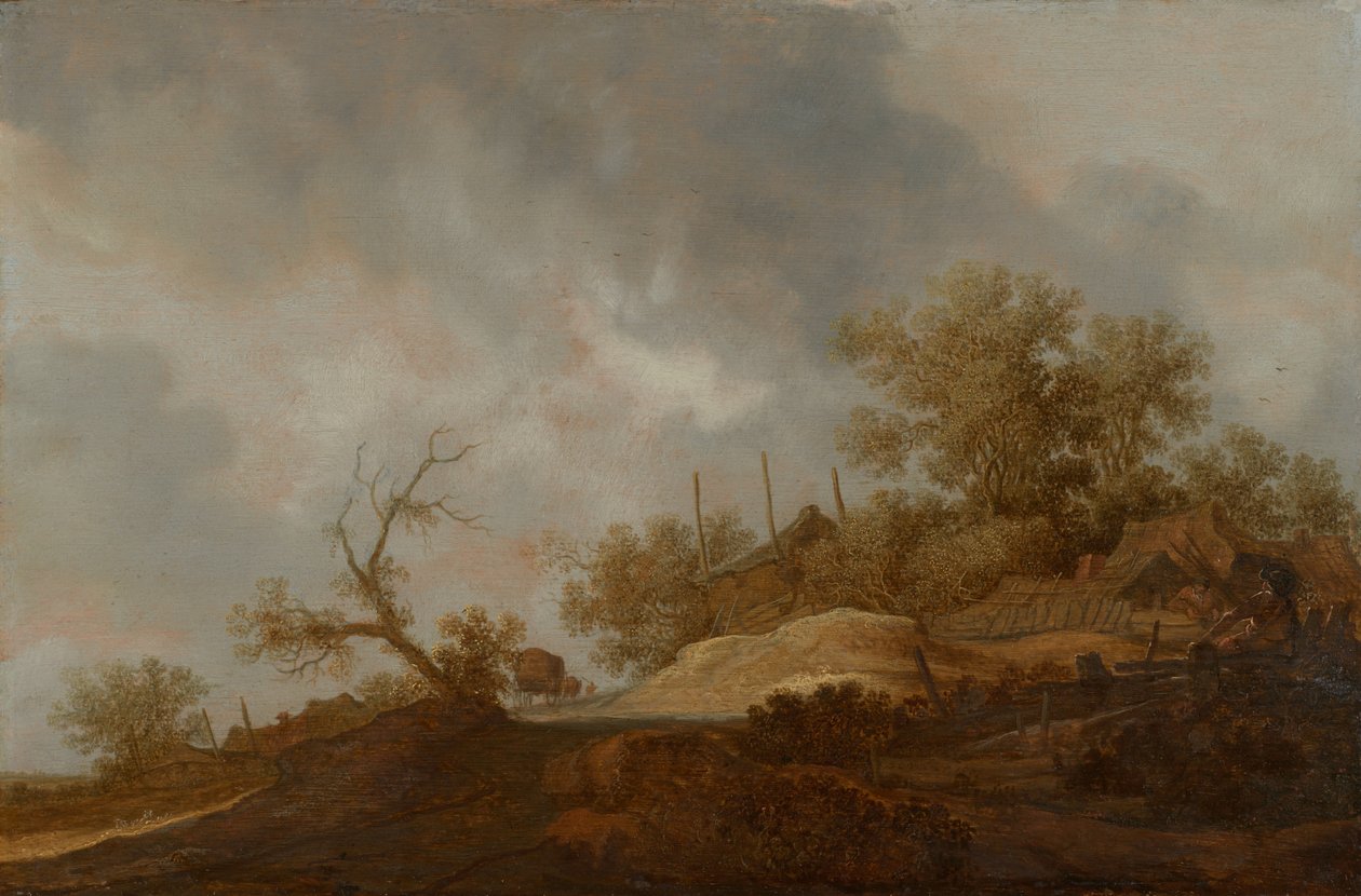 Landschap aan de rand van een dorp door Joost de Volder
