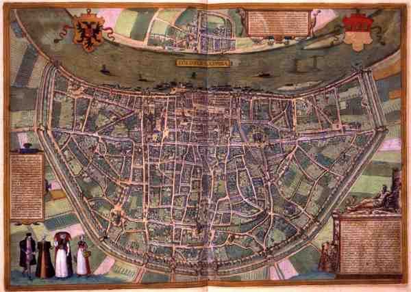 Kaart van Duisburg, uit 