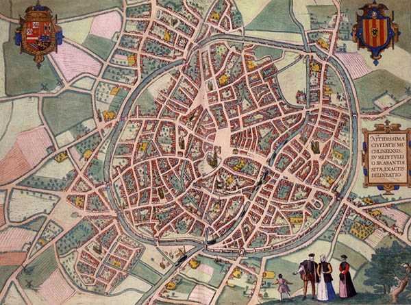 Kaart van Mechelen, uit 