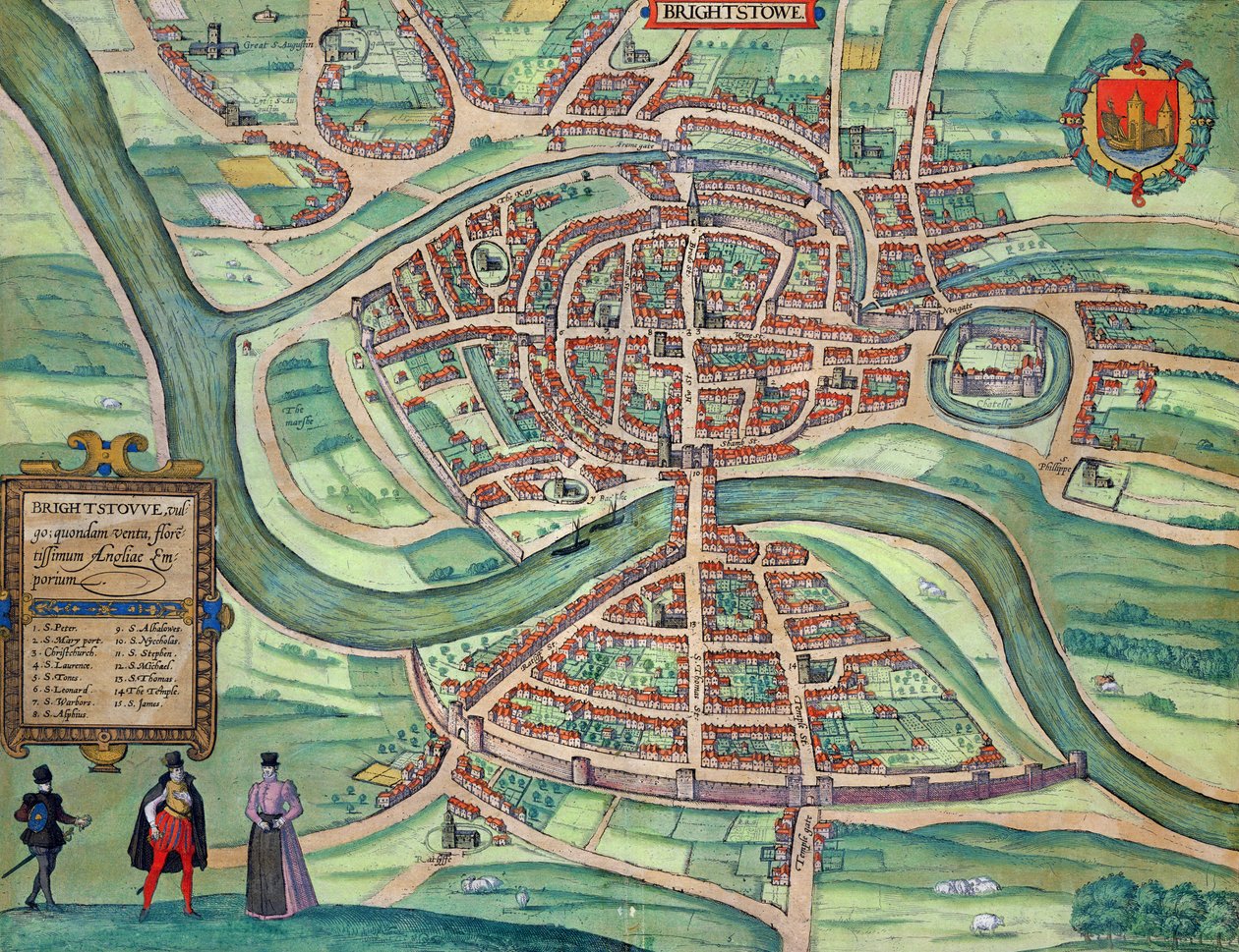 Kaart van Bristol, uit 