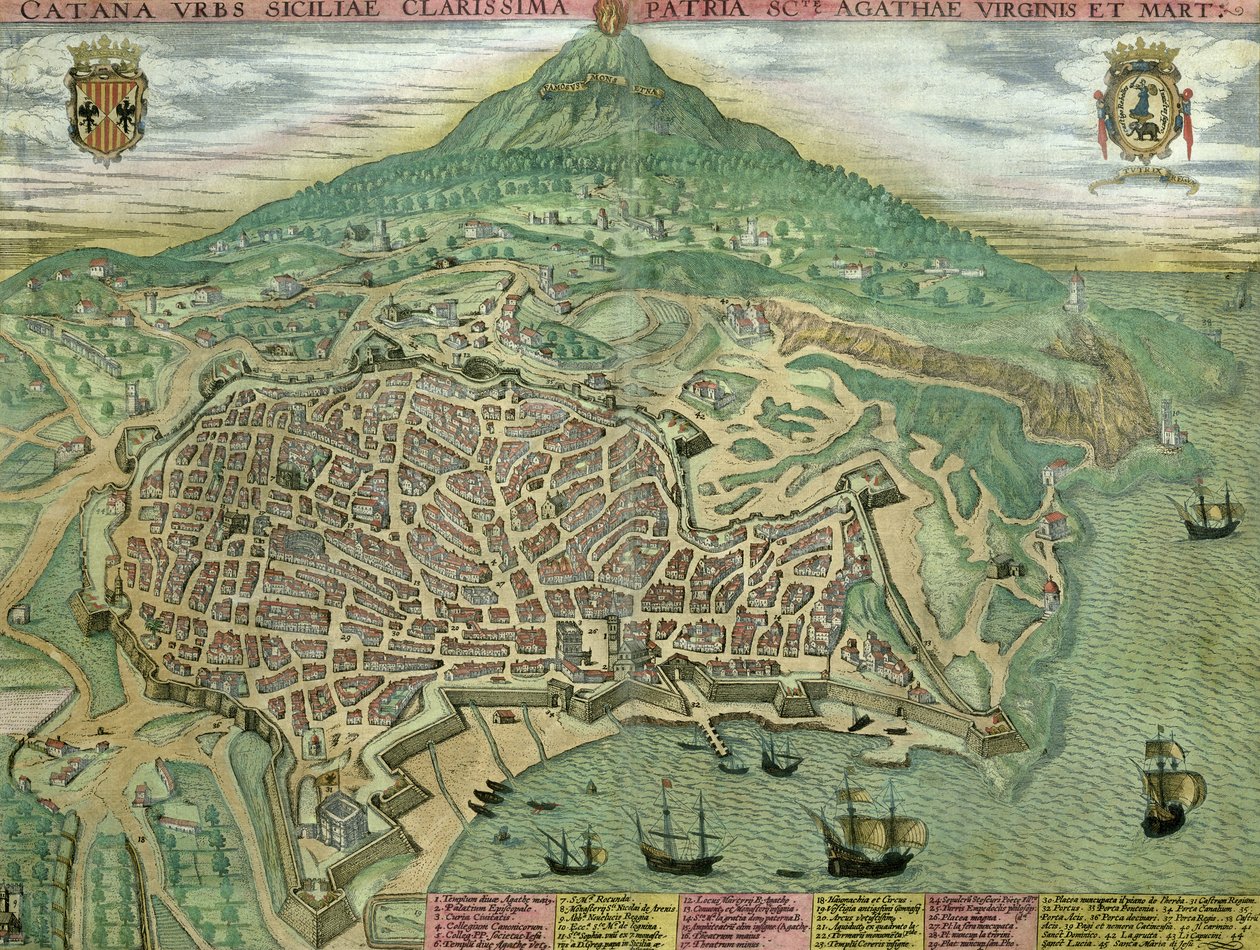 Kaart van Catania, uit 