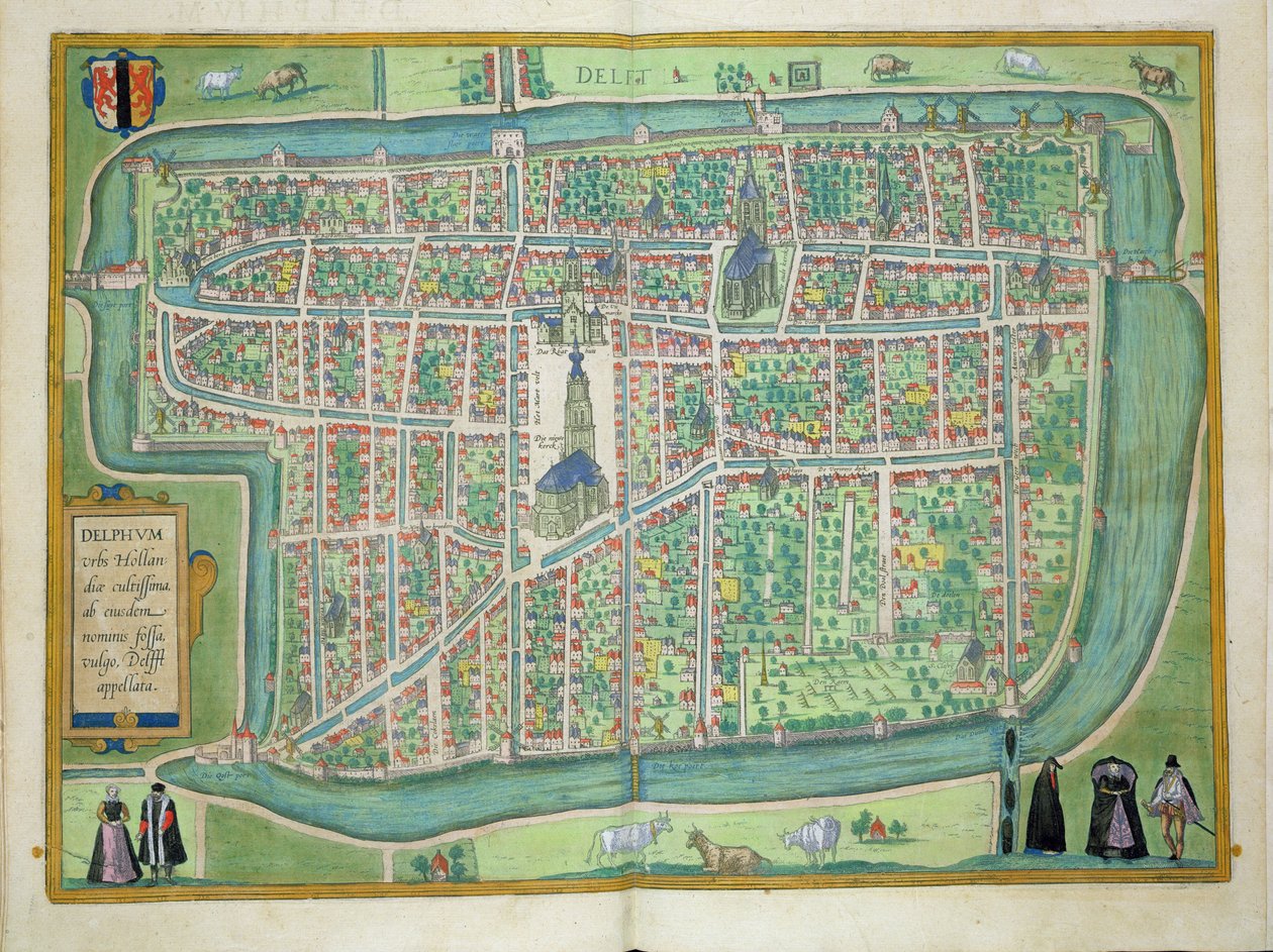 Kaart van Delft, uit 