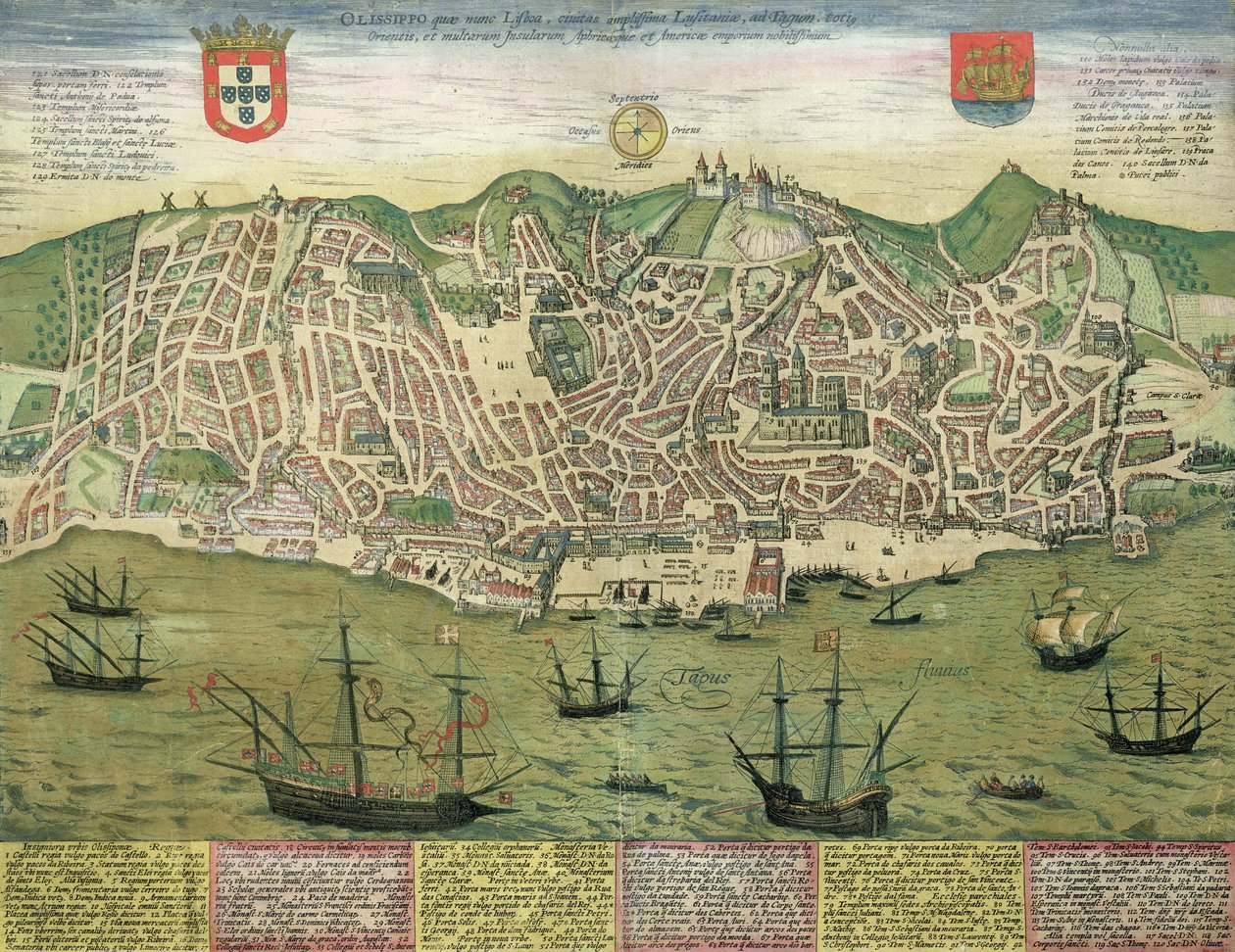 Kaart van Lissabon, uit 