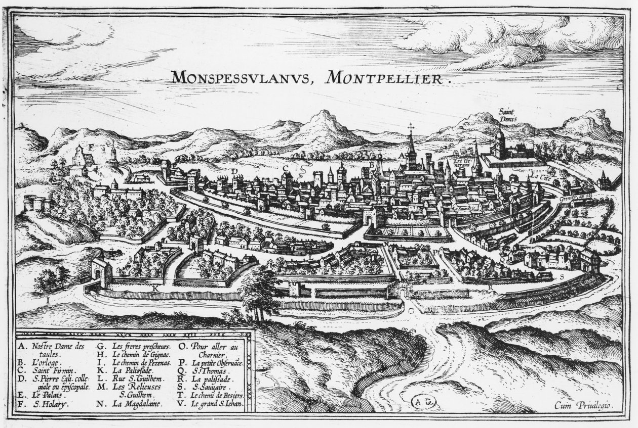 Kaart van Montpellier, uit 