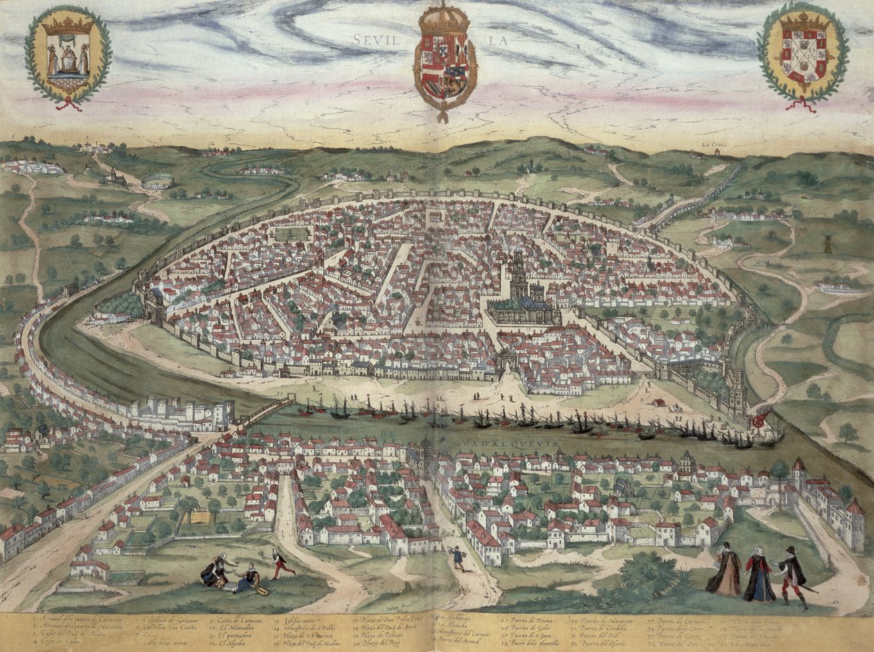 Kaart van Sevilla, uit 