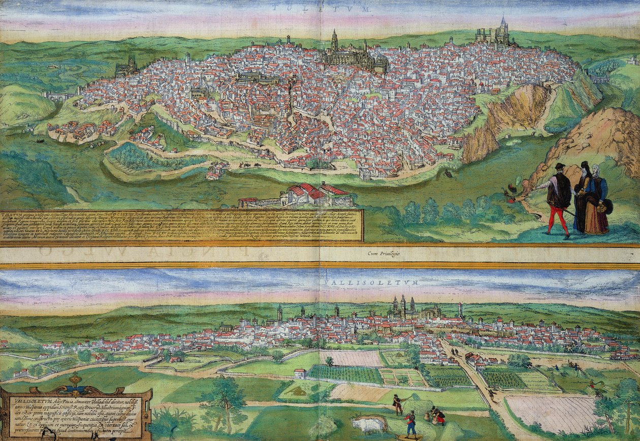 Kaart van Toledo en Valladolid, uit 