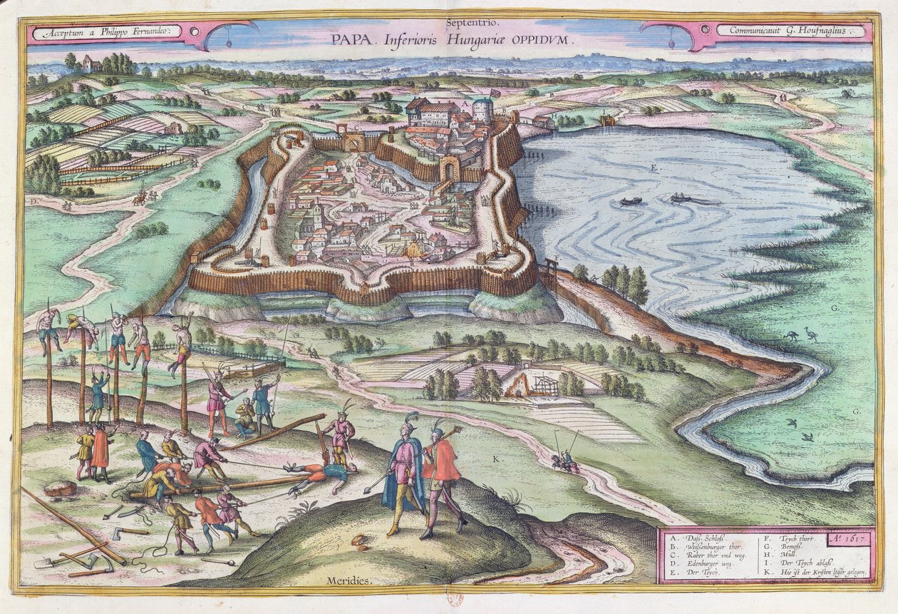 Het Hongaarse Fort van Papa ten tijde van de Ottomaanse belegeringen, uit 