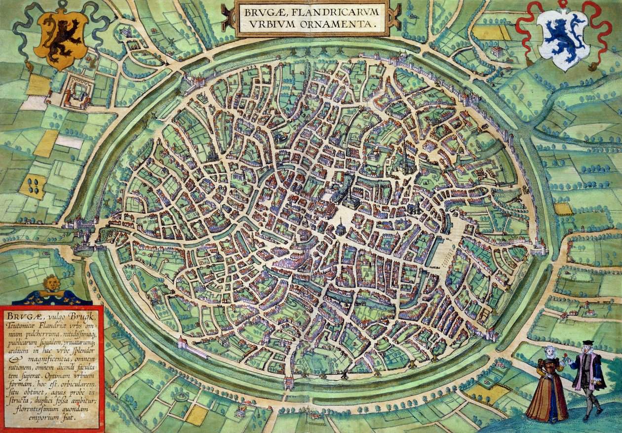 Stadsplan van Brugge, uit 