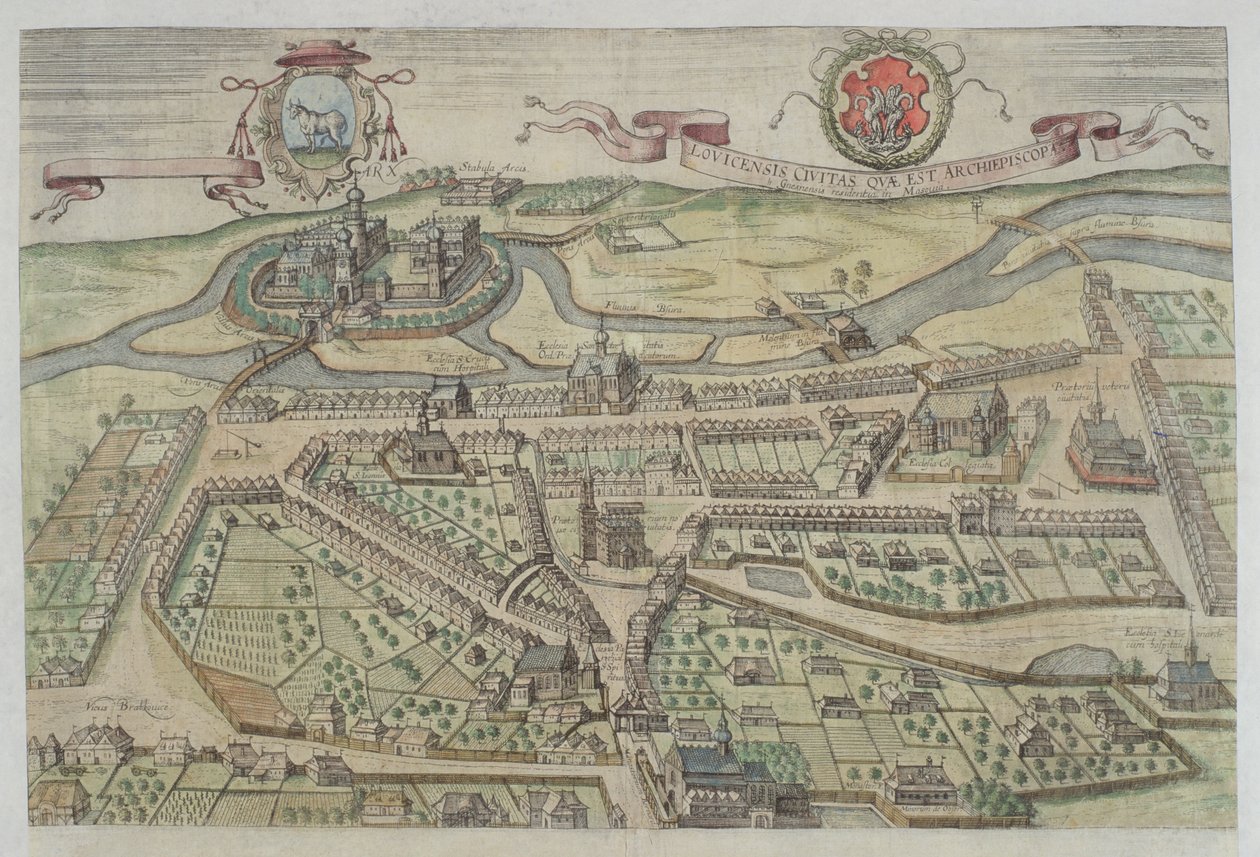 Uitzicht op Lowicz, uit 