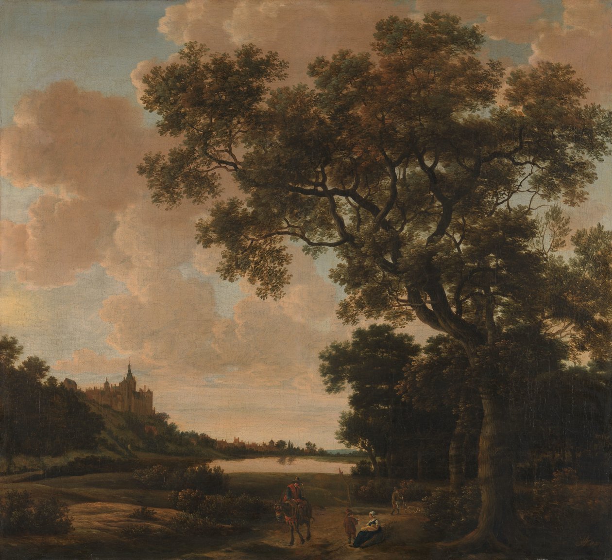 Landschap met de Schwanenburg, Kleef door Joris van der Haagen