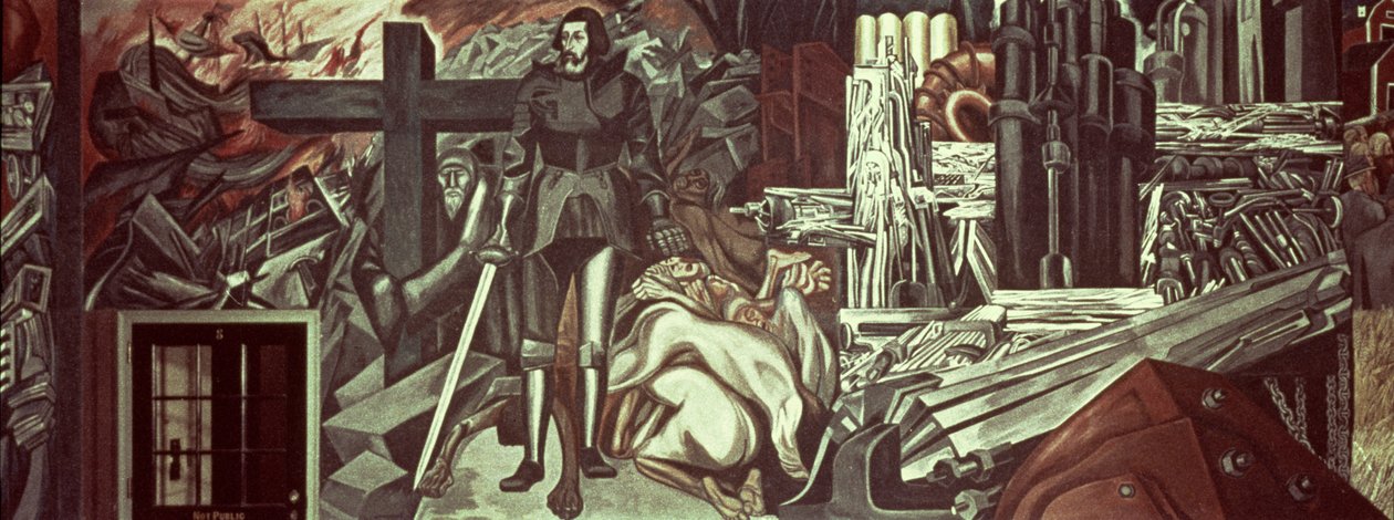 Cortez en het Kruis, uit Het Epos van de Amerikaanse Beschaving door José Clemente Orozco