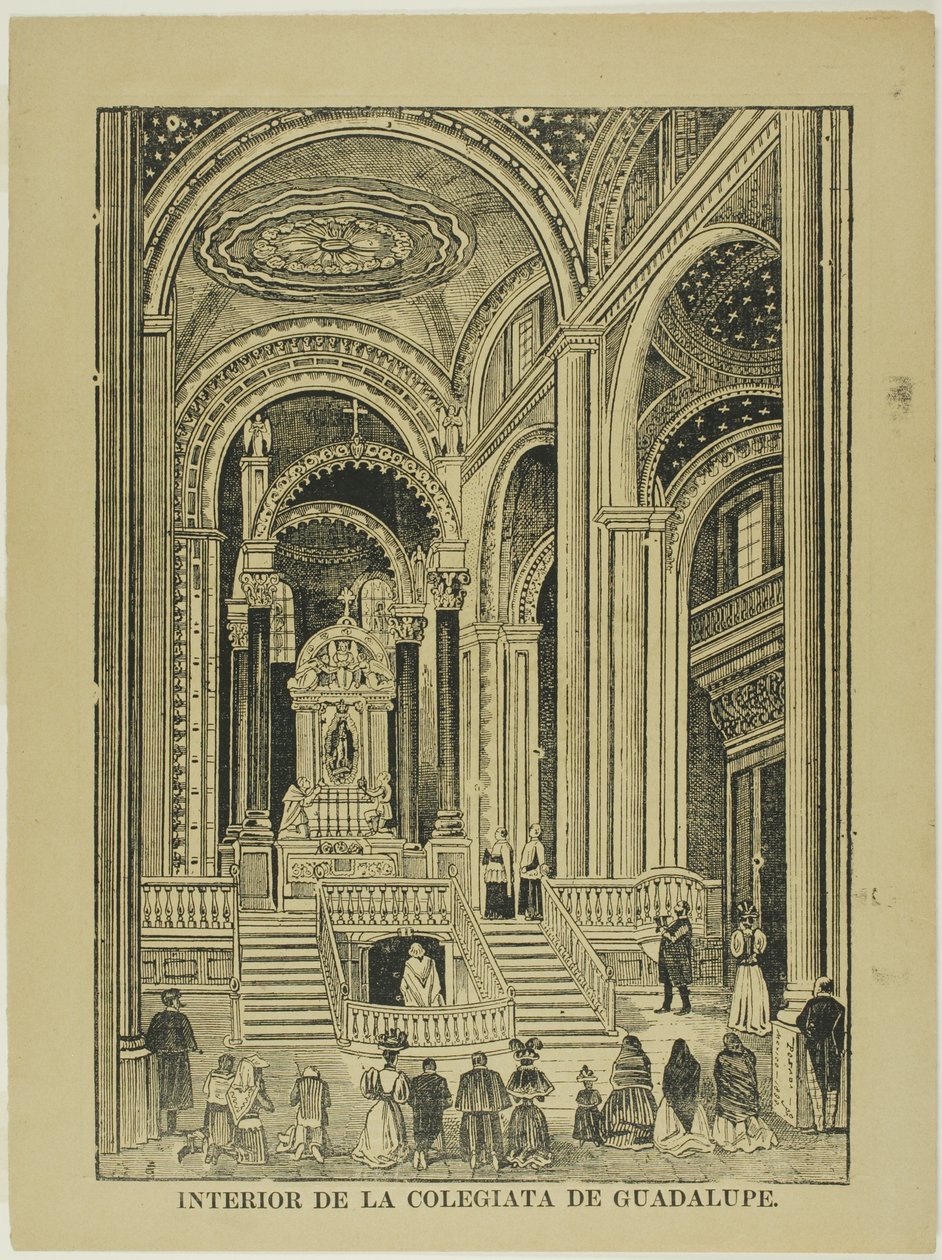 Interieur van de collegiale kerk van Guadalupe door José Guadalupe Posada