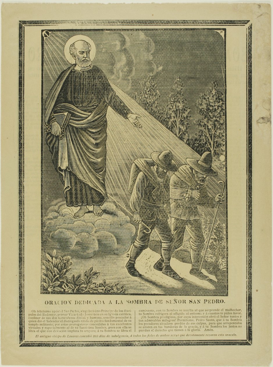 Gebed opgedragen aan de schaduw van Sint Pieter door José Guadalupe Posada