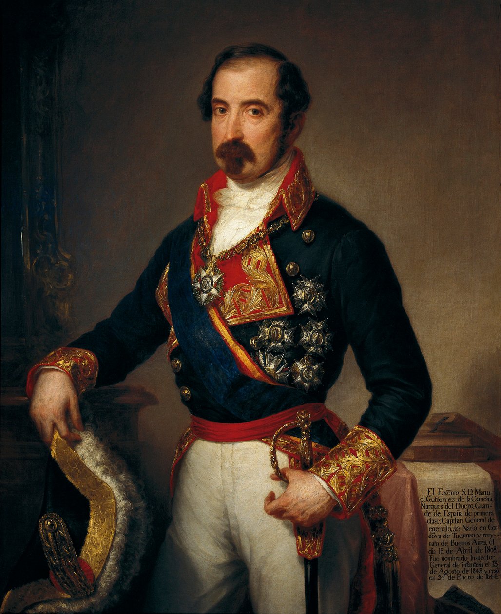 Portret van Manuel Gutierrez de la Concha i Irigoyen, Markies del Duero door José Gutiérrez de la Vega