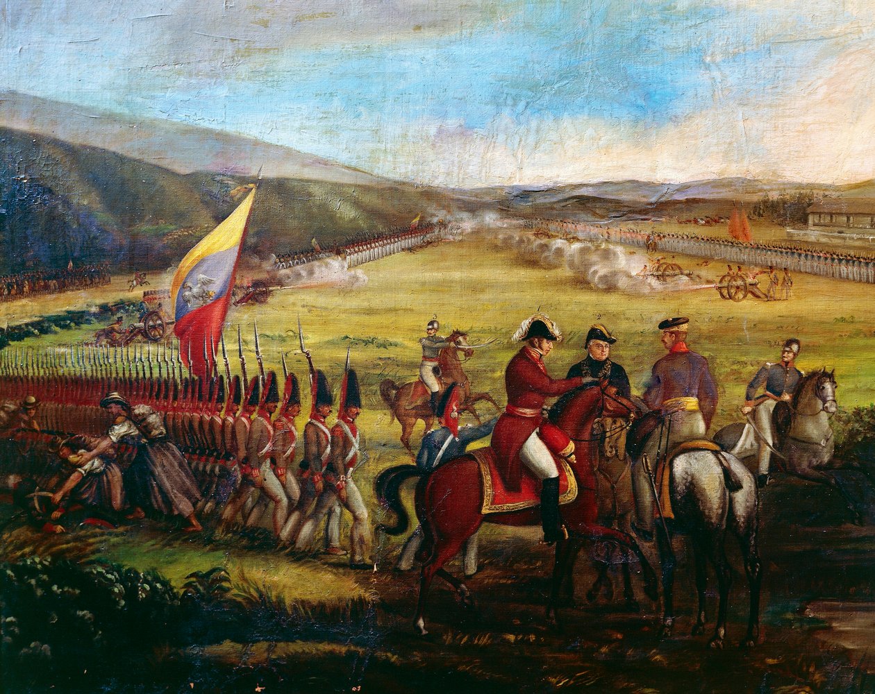 De troepen van generaal Narino, een metgezel van Bolivar, tijdens de Slag om Calibio, schilderij van Jose Maria Espinosa (1796-1883). Colombia door José María Espinosa Prieto