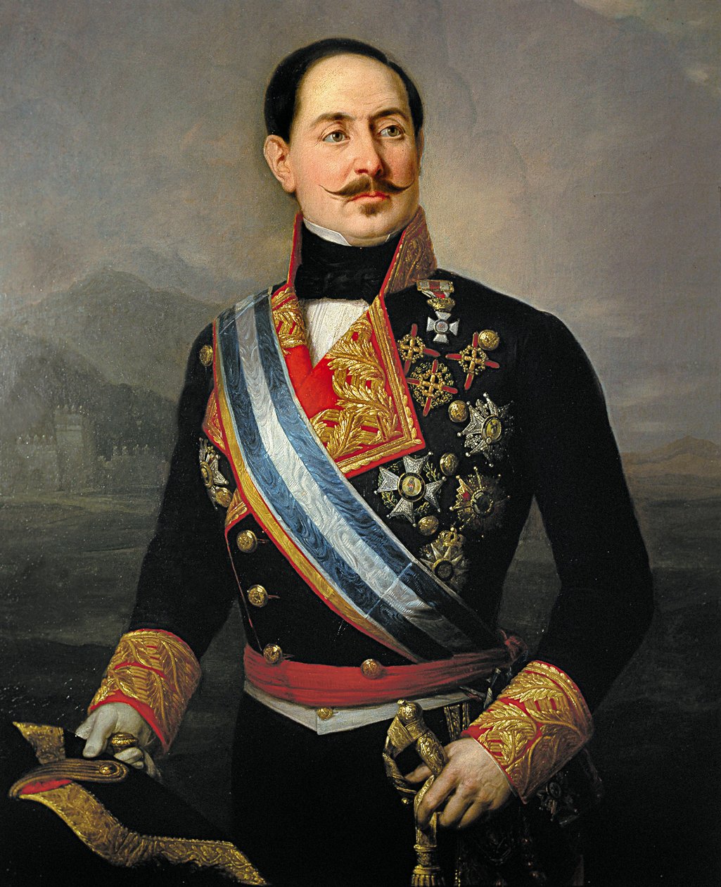 Portret van Francisco Serrano y Dominguez (1810-1885), Spaanse soldaat en politicus, leider van de Liberale Unie, president van de eerste republiek in 1874 door José María Romero y López