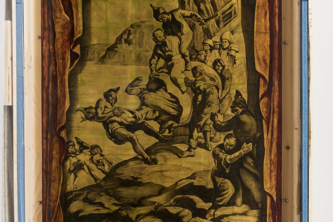 Detail van Aventures de Simbad de Marin: Meurtre de Jeune Rokh door José María Sert