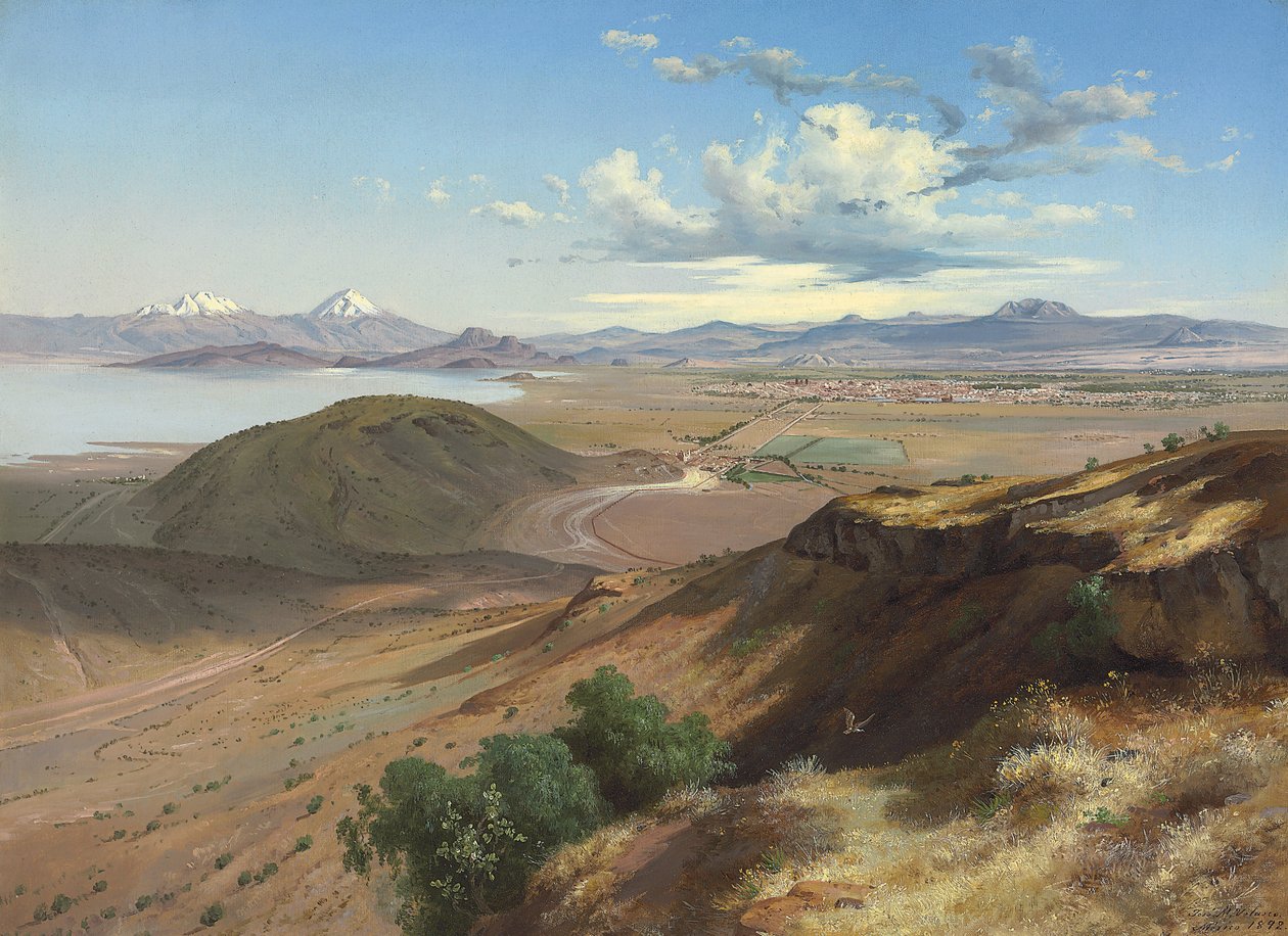 Vallei van Mexico vanaf de heuvel van Sint Isabel, 1892 door José María Velasco