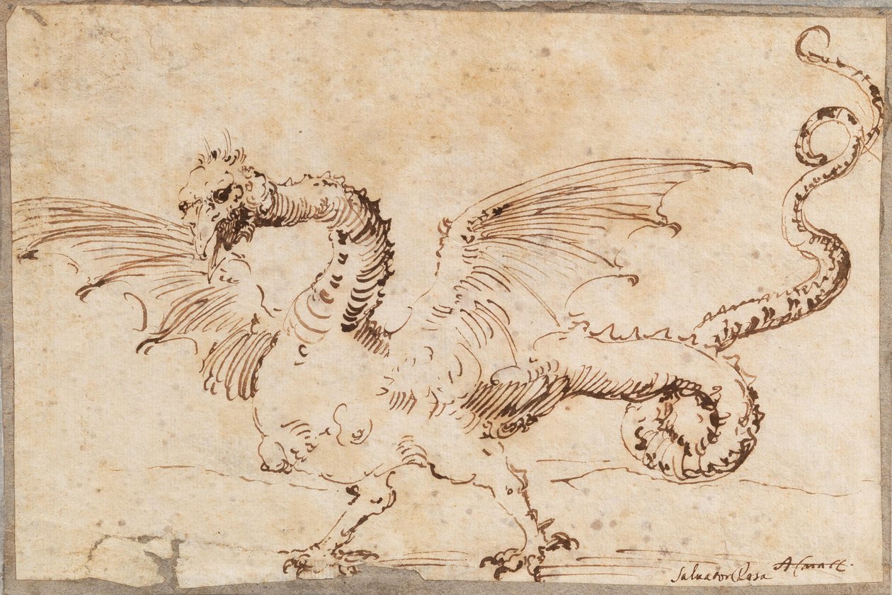 Studie van een draak, 1620s door José Ribera de