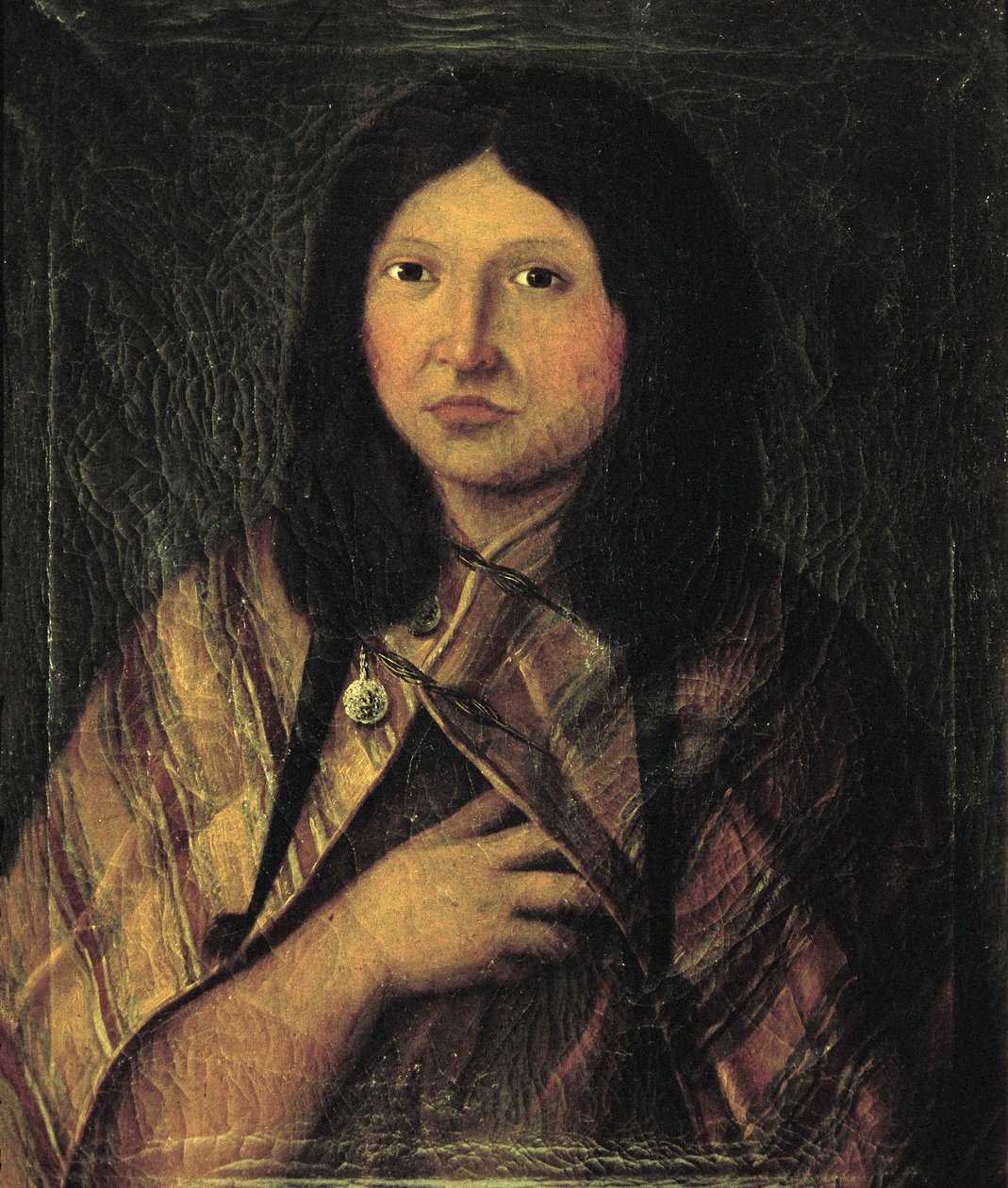 Portret van een Indiaanse vrouw uit Patagonië, tekening gemaakt tijdens Alessandro Malaspina