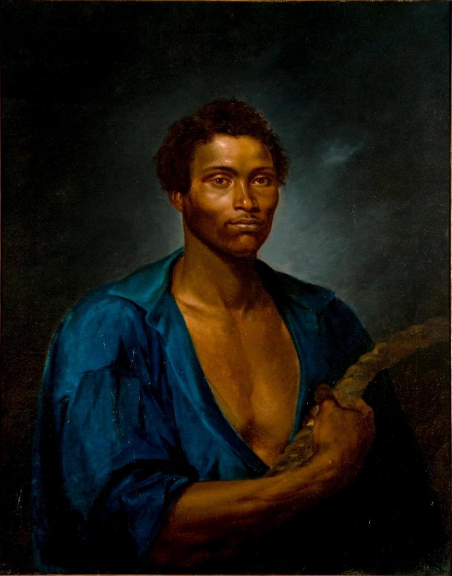 Portret van de onverschrokken zeeman Simao, stoker van het stoomschip Pernambucana door Jose Correia de Lima