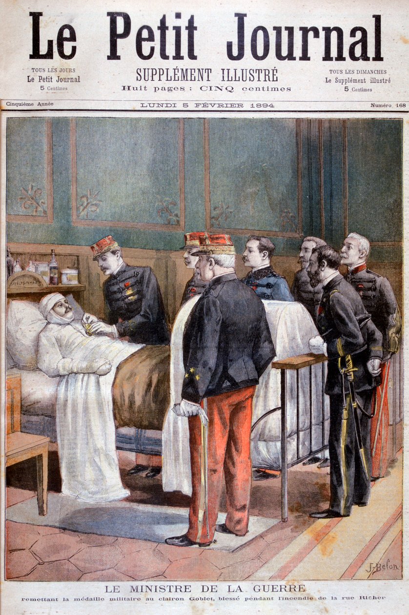 De Franse Minister van Oorlog geeft een militaire onderscheiding, 1894 door Jose Belon