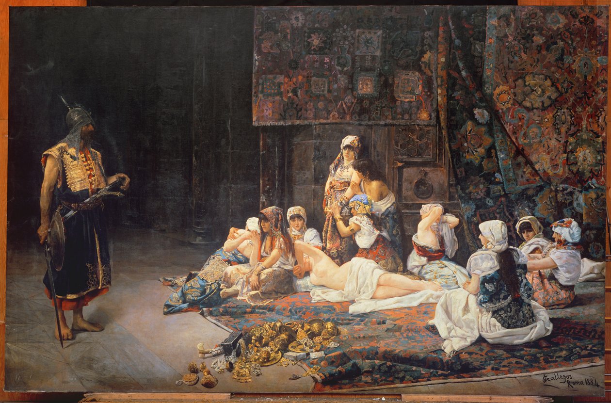 In de Harem, 1884 door Jose Gallegos Arnosa