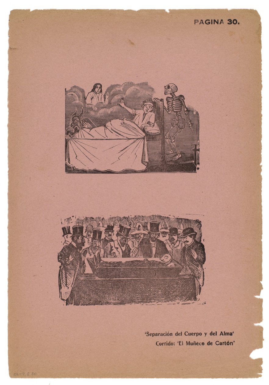 Separacion del Cuerpo y del Alma (gravure) door José Guadalupe Posada