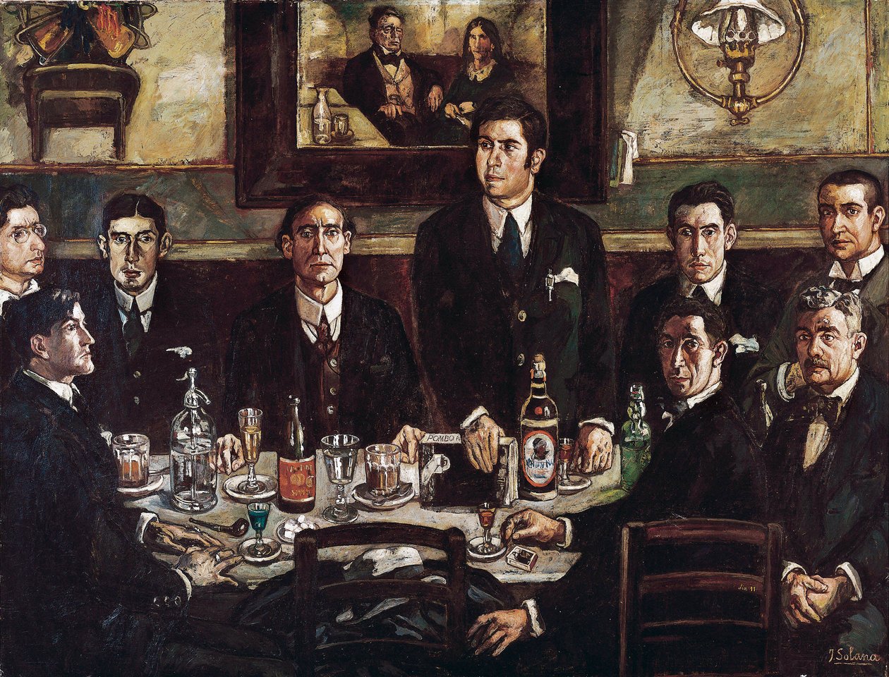 De Bijeenkomst in het Café de Pombo door Jose Gutierrez Solana