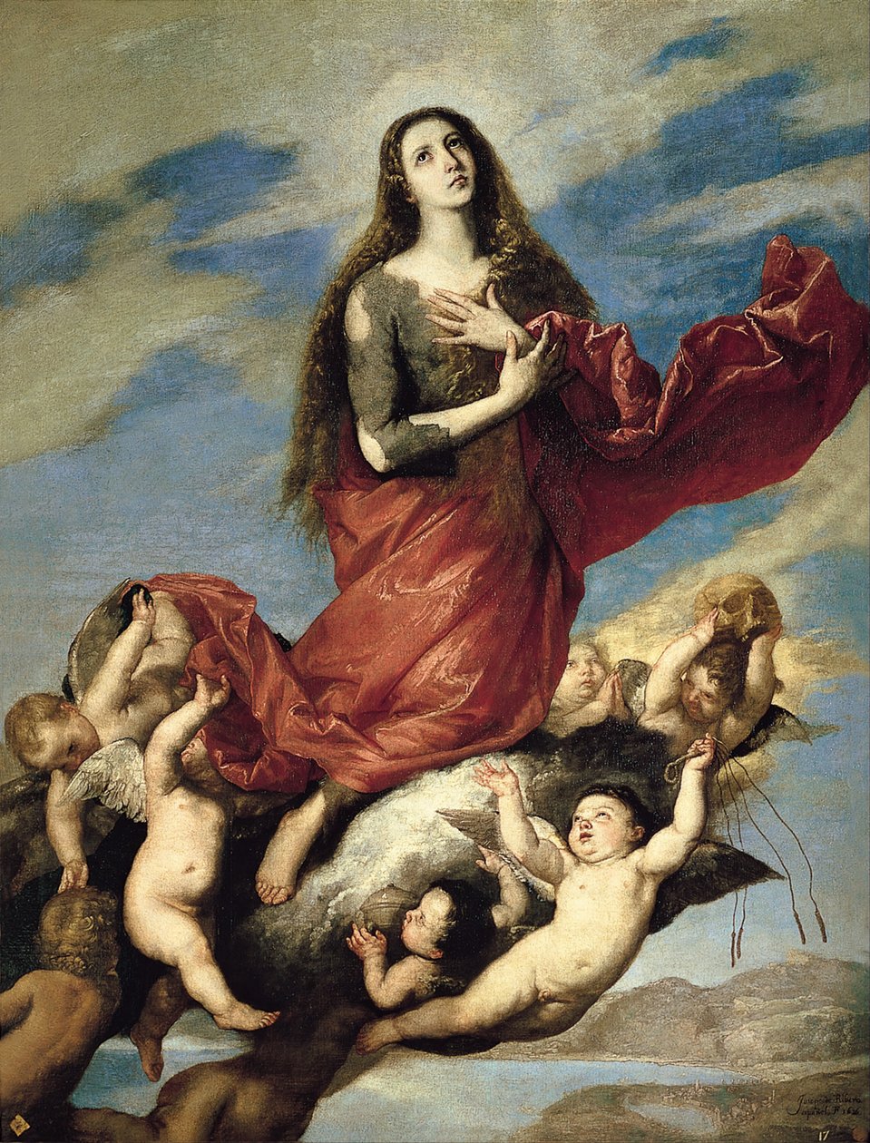 Maria Magdalena Opgenomen in de Hemel door Jusepe de Ribera