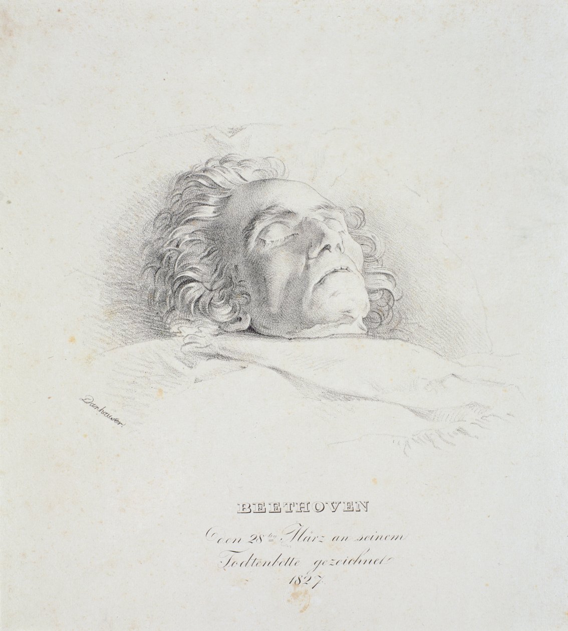 Ludwig van Beethoven (1770-1827) op zijn sterfbed, 28 maart 1827 door Josef Danhauser