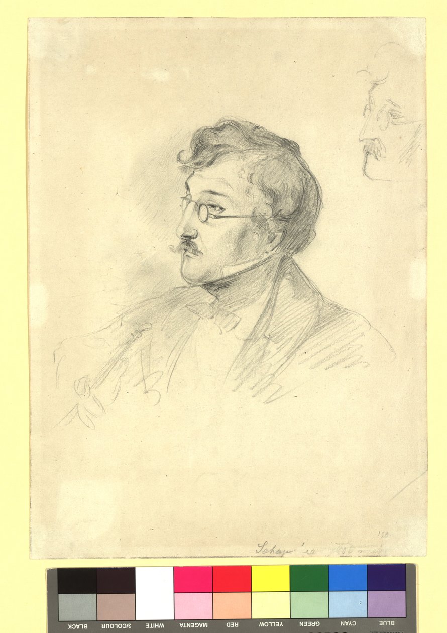 Studie (detail) voor het schilderij „Het schaakspel“ door Josef Danhauser