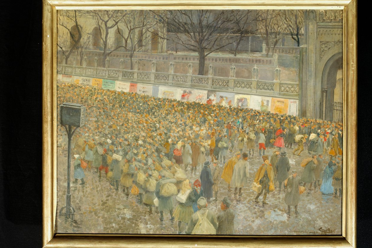 Het Noordstation op 8 nov. 1918 door Josef Engelhart