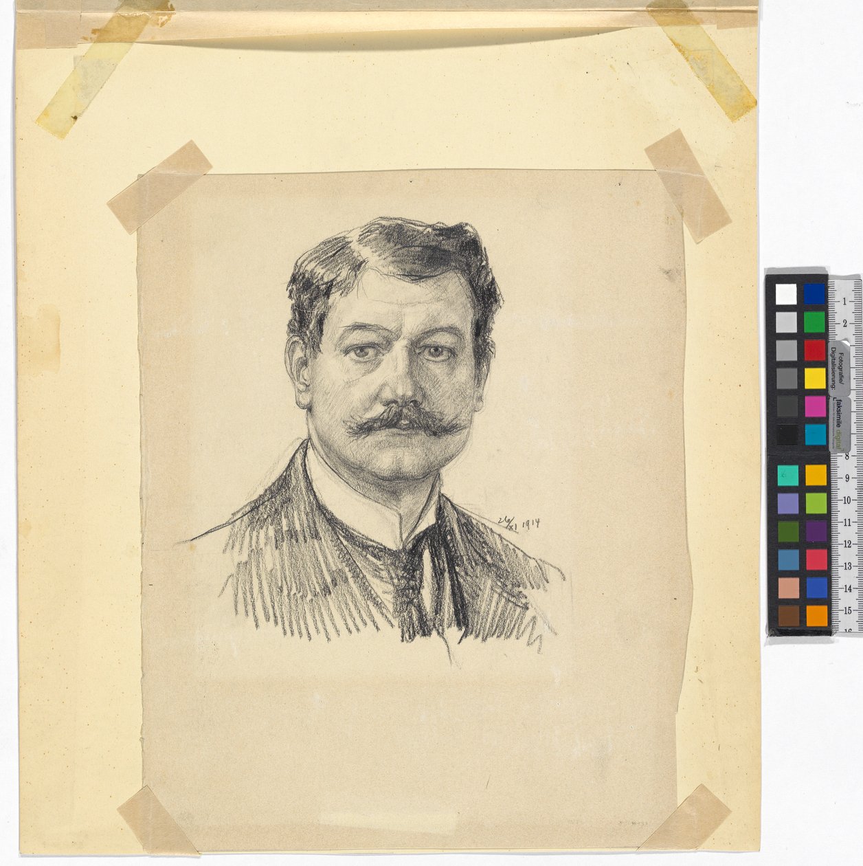 Zelfportret Josef Engelhart 1914 door Josef Engelhart