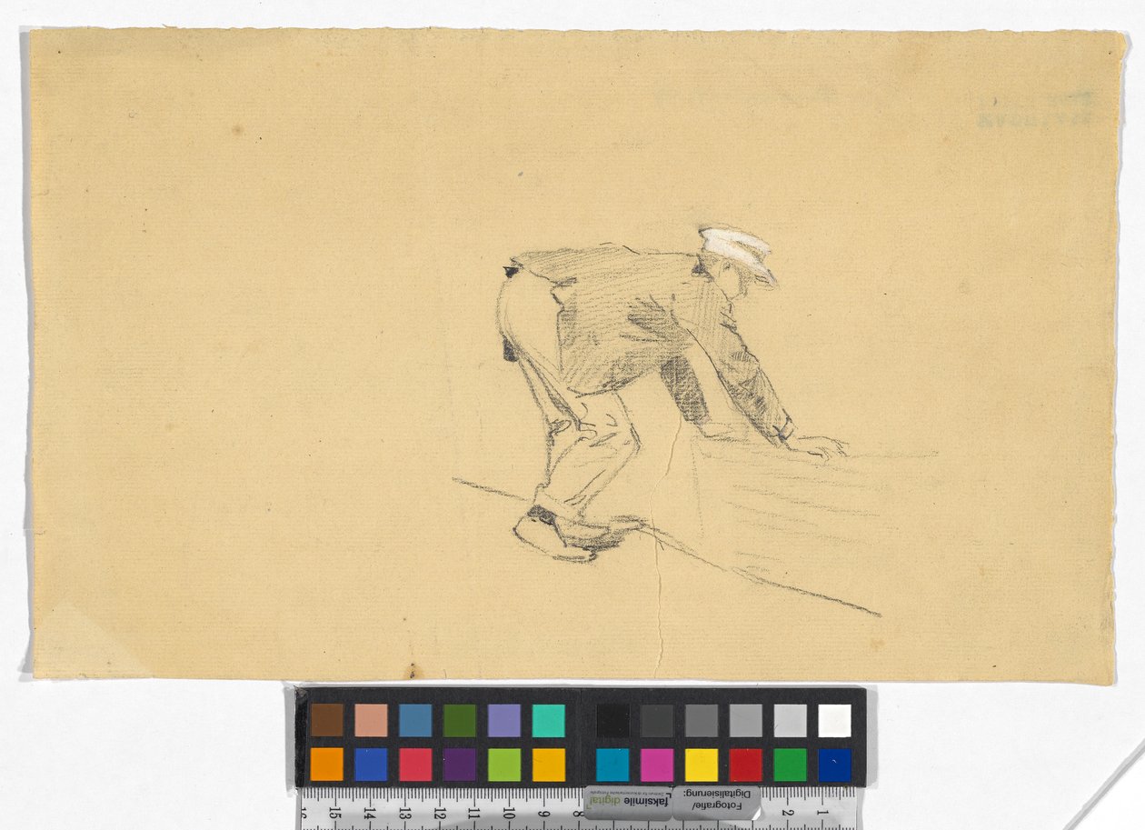 Studie eines Mannes mit Boot door Josef Engelhart