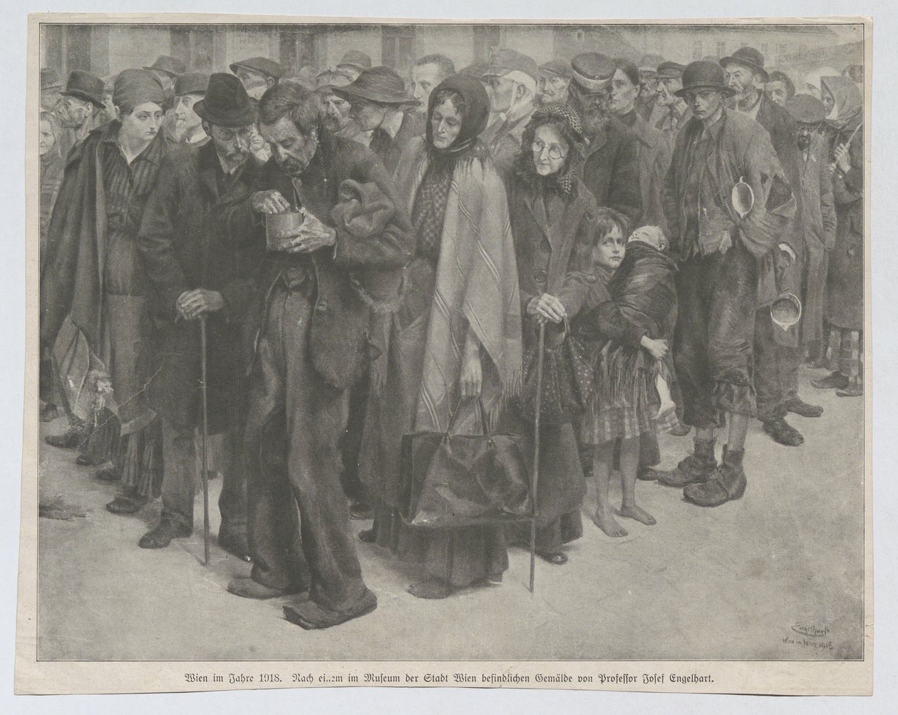 Krantenknipsel, vermoedelijk uit de „Leipziger Illustrirten Zeitung”: „Wenen in het jaar 1918” door Josef Engelhart