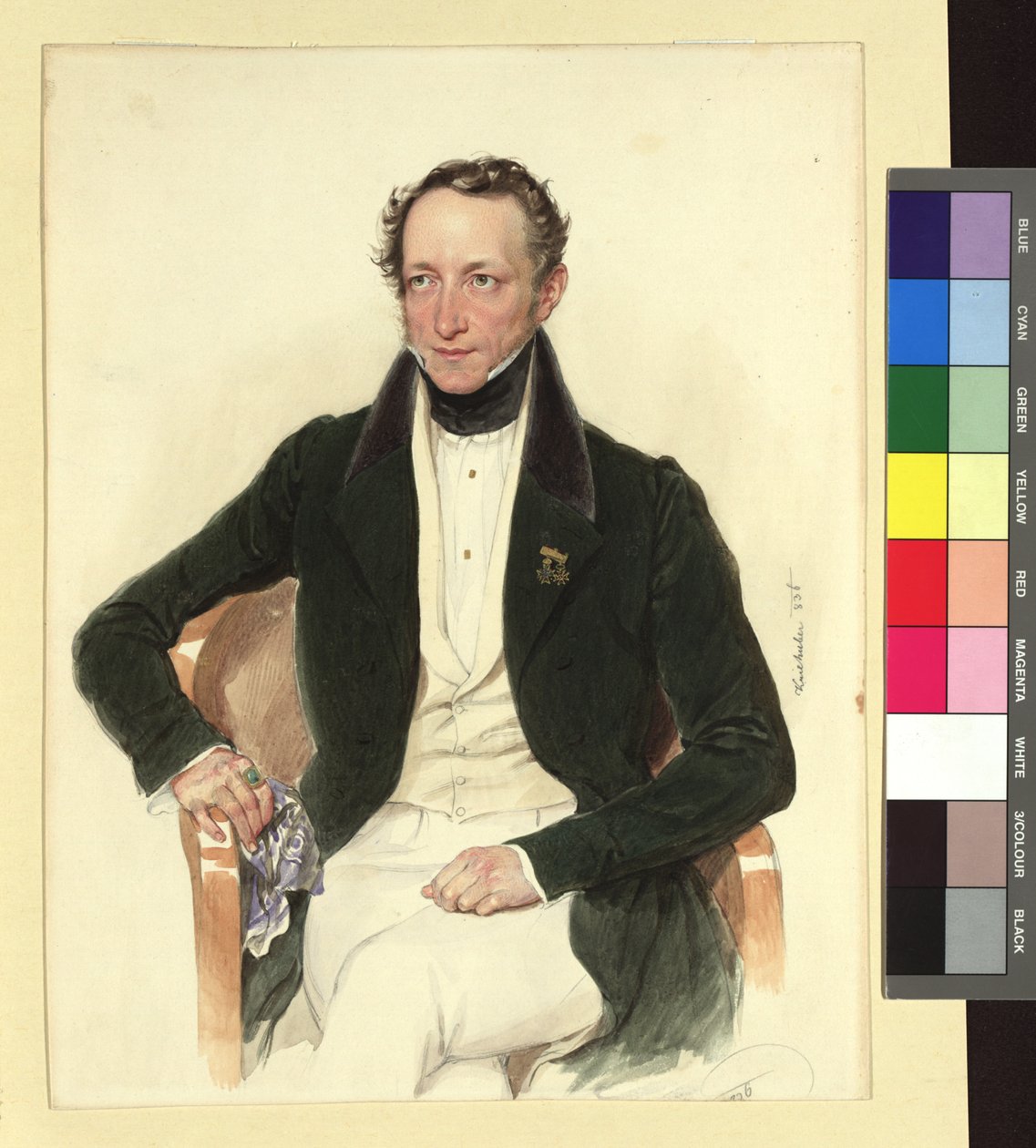 Portret van de dichter en theaterdirecteur Johann Ludwig Deinhardstein door Josef Kriehuber
