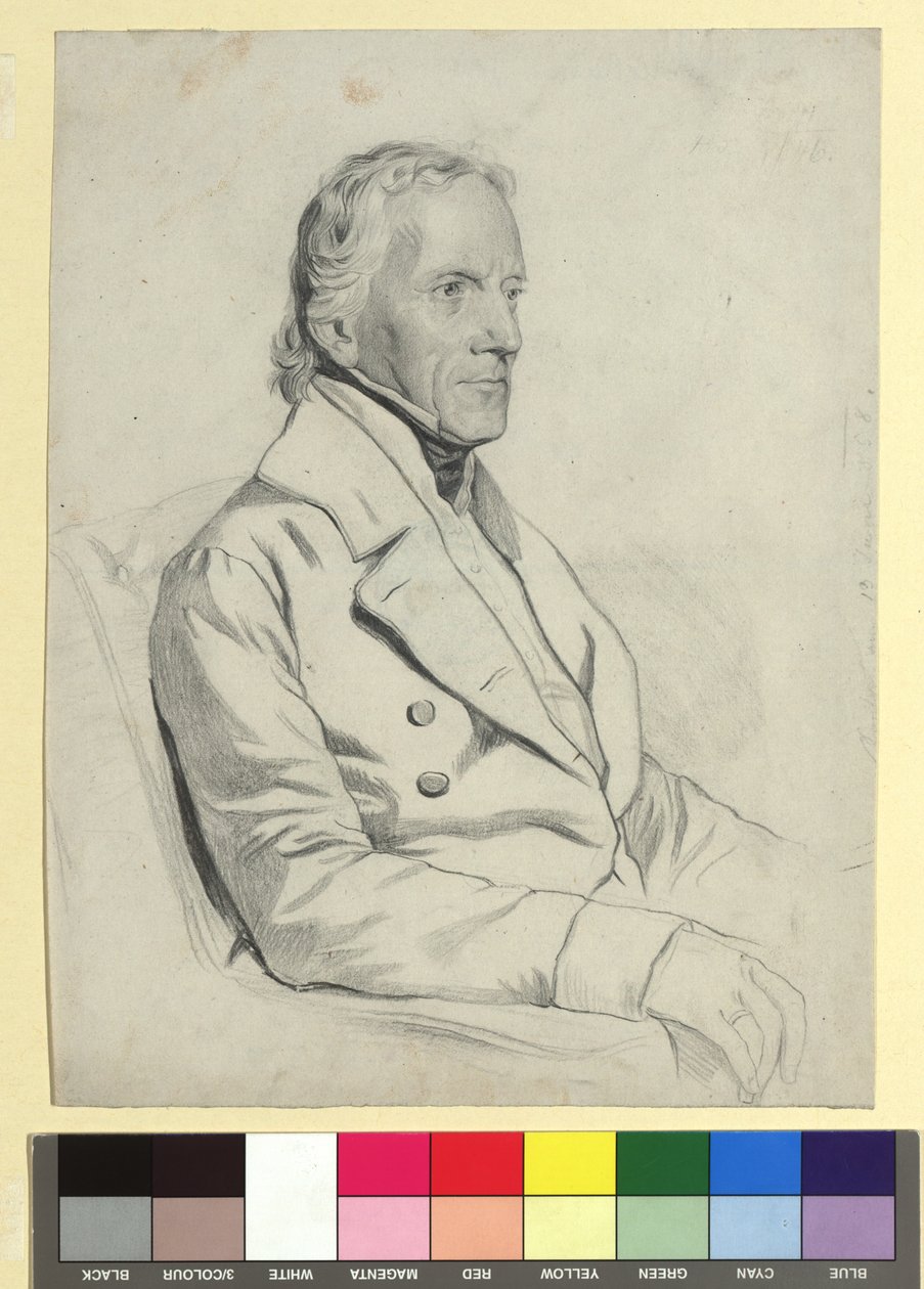 Portret van een onbekende oudere man door Josef Kriehuber