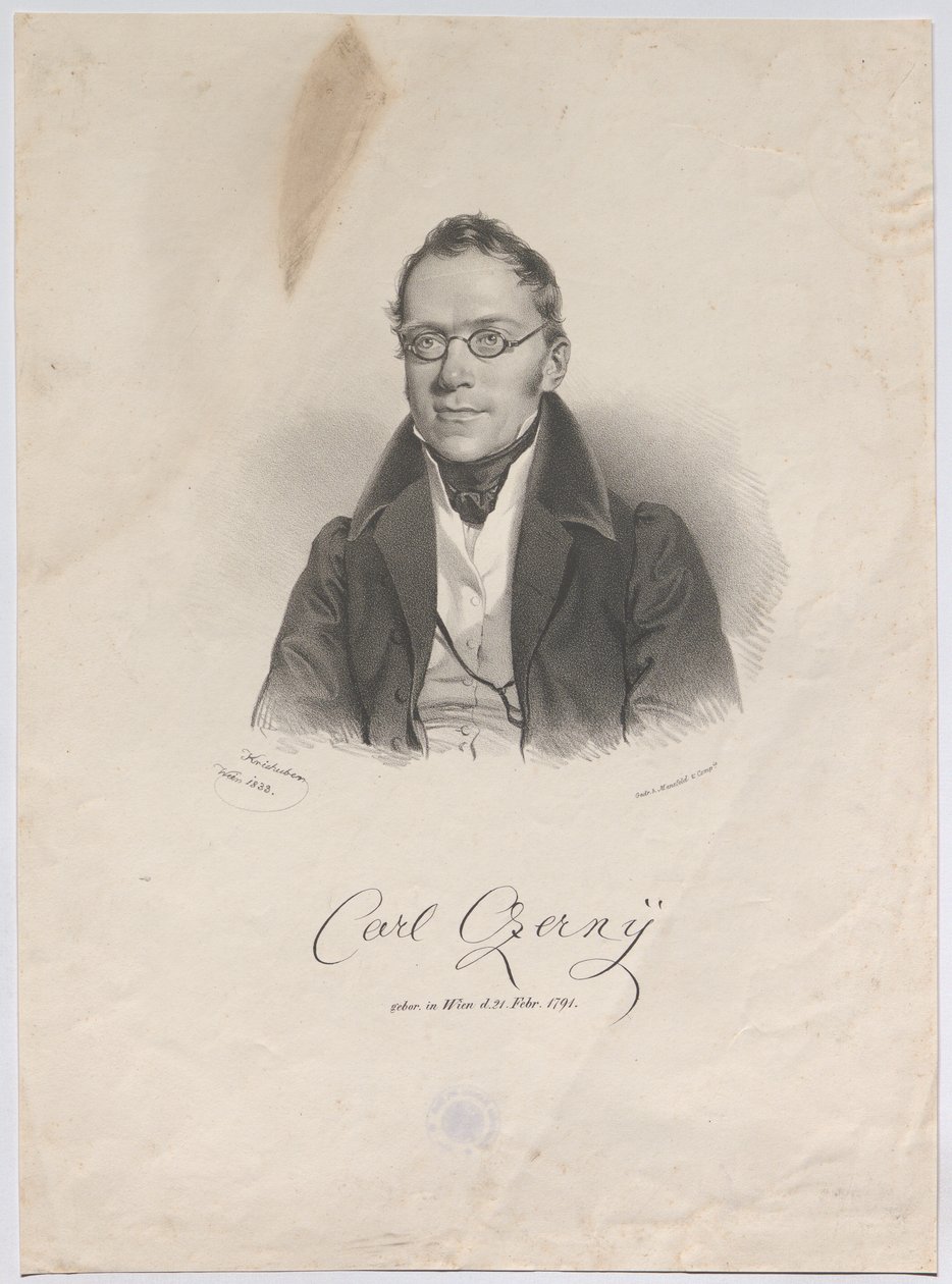 Carl Czerny, geboren in Wenen op 21 feb. 1791 door Josef Kriehuber