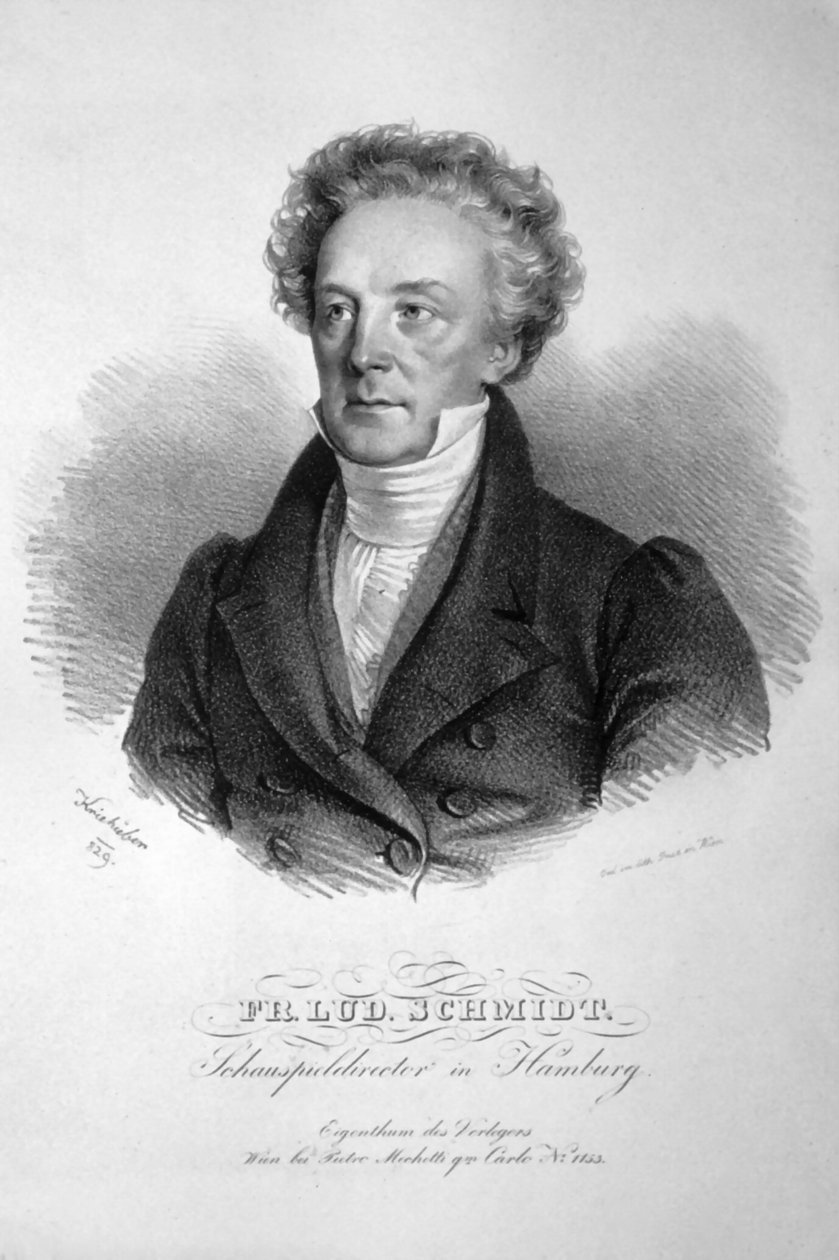 Franz Ludwig Schmidt Litho door Josef Kriehuber