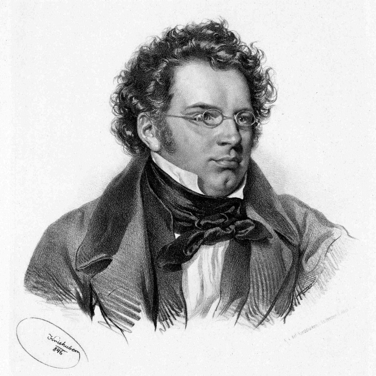 Franz Schubert door Kriehuber 1846 door Josef Kriehuber