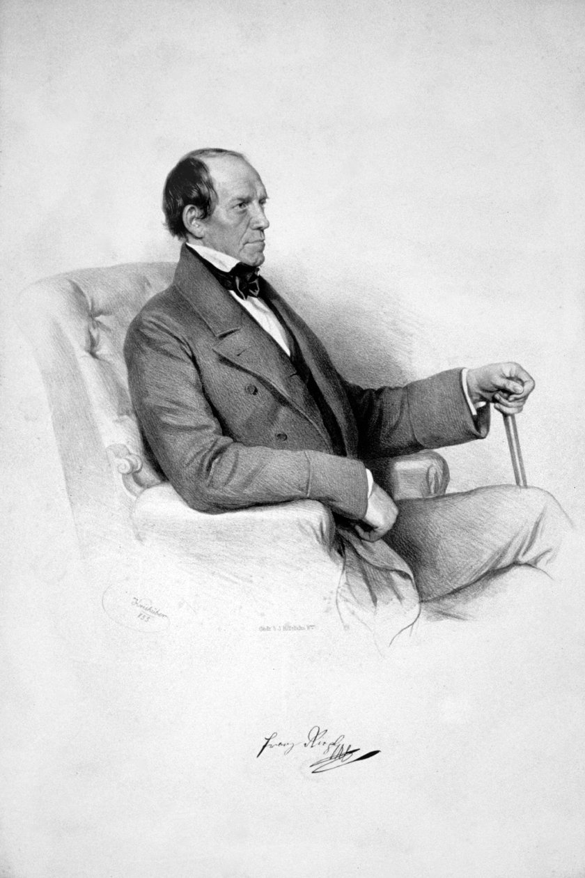 Franz Xaver Riepl Litho door Josef Kriehuber