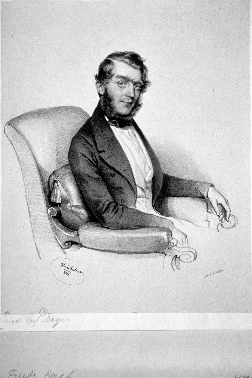 Friedrich Deym Litho door Josef Kriehuber