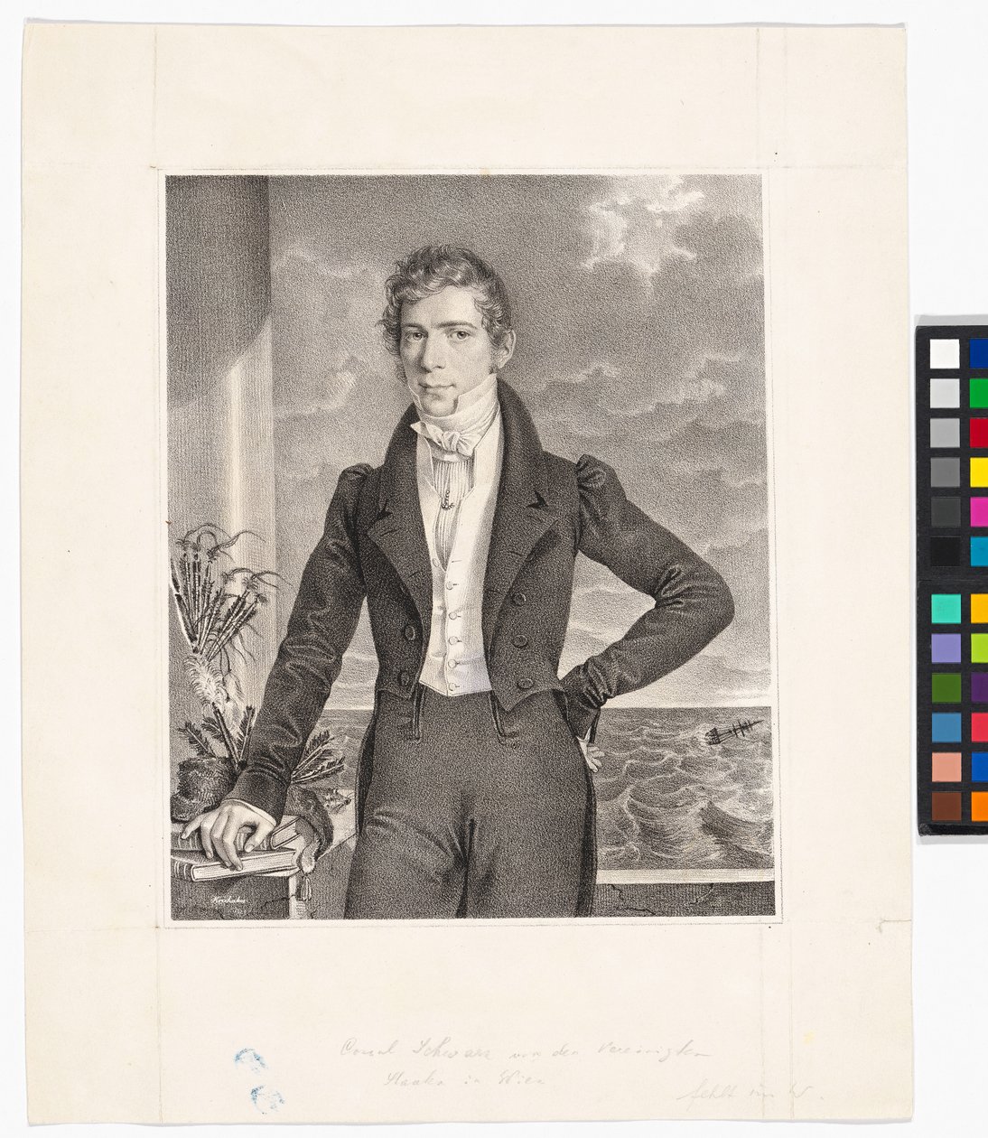 Johann Georg Schwarz (1800-1867, tabakshandelaar) door Josef Kriehuber